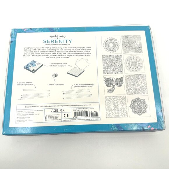 Vive Le Color! Serenity Adult Coloring Book & Pencils, Color Therapy Kit - Picture 9 of 14